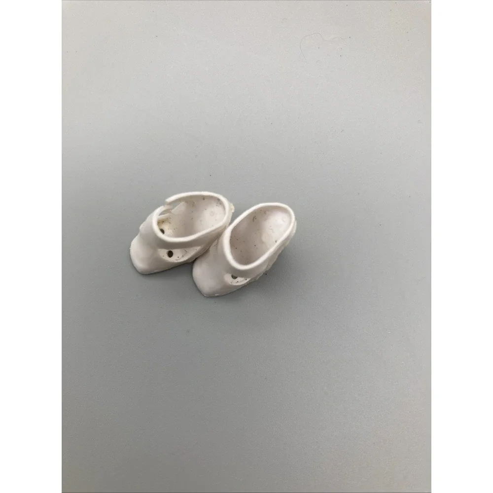 Vintage Barbie White T-Strap Pumps Shoes Heels Japan Squishy